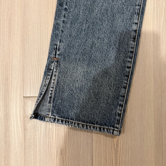 Good American Split Hem Distressed Ripped Jeans Size 2 long tall - Picture 3 of 5